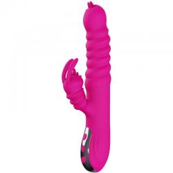 Armony - vibrador multifuncion rabbit doble lengua efecto calor fucsia