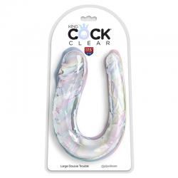 King cock - double trouble dildo doble 44 cm transparente