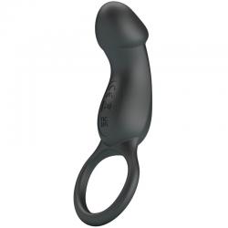 Pretty love - trae anillo vibrador con estimulador negro