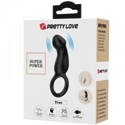 Pretty love - trae anillo vibrador con estimulador negro