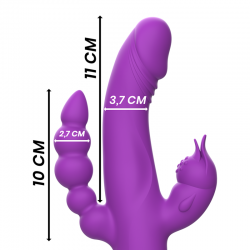 Intense - casanova vibrador rabbit silicona triple motor morado