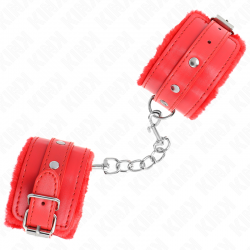 Kink - muñequeras forradas premium rojo con correa rojo ajustable 17-29 cm x 6 cm