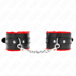 Kink - muñequeras forradas premium rojo con correa negro ajustable 17-29 cm x 6 cm