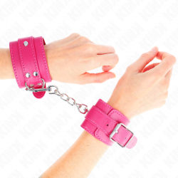 Kink - muñequeras fucsia con detalles en fucsia ajustable 20-28 cm x 5.5 cm