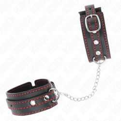 Kink - muñequeras pequeña negro con detalles en rojo ajustable 14-24 cm x 3.5 cm