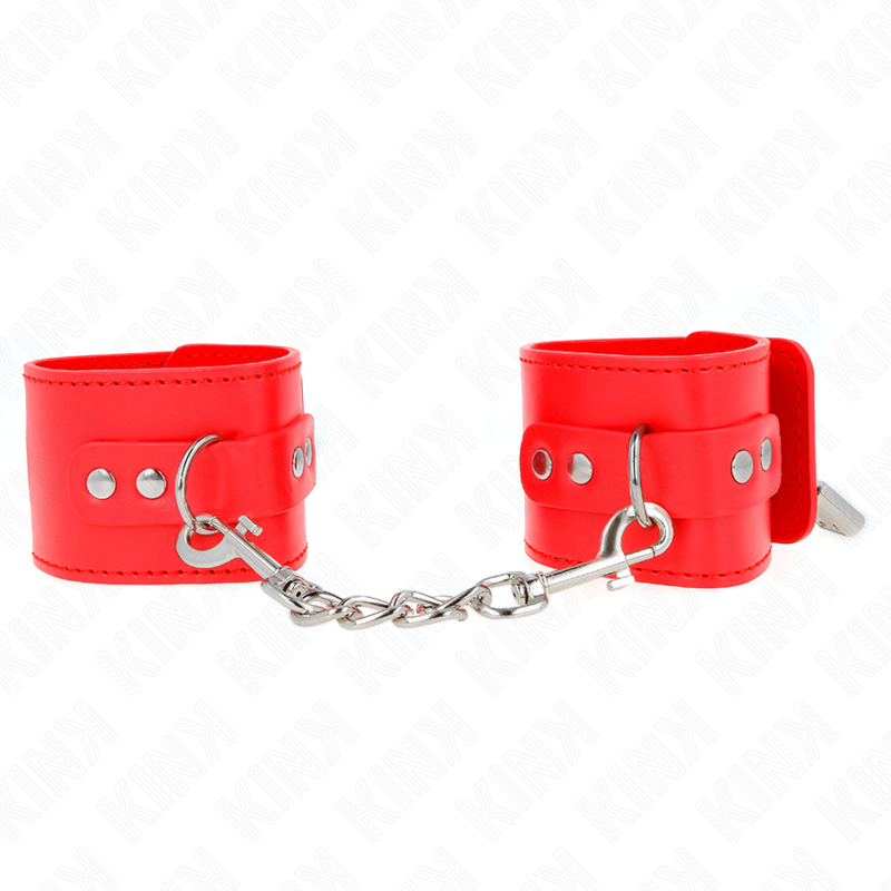 Kink - muñequeras con cierre candado rojo ajustable 16-23 cm x 5.5 cm