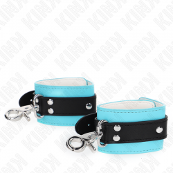 Kink - muñequeras con cierre premium negro / azul ajustable 21-28 cm x 5.5 cm