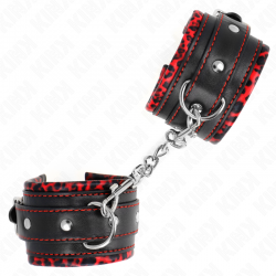 Kink - muñequeras forradas rojo / negro ajustable 17-29 cm x 6 cm