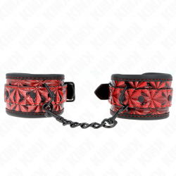 Kink - muñequeras con patrón de diamantes rojo oscuro ajustable 17-26 cm x 5.5 cm