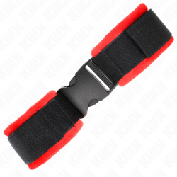 Kink - muñequeras nylon rojo-negro modelo 1 ajustable 25-35 cm x 6 cm