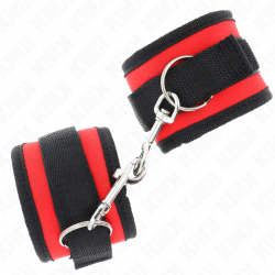 Kink - muñequeras nylon rojo-negro modelo 2 ajustable 18-35 cm x 6 cm