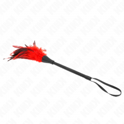 Kink - plumas de pollo para cosquillas con forma cuerno de criada rojo 36 cm