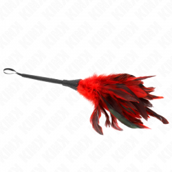 Kink - plumas de pollo para cosquillas con forma cuerno de criada rojo 36 cm