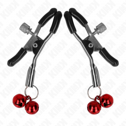 Kink - pinzas para pezones con doble campanilla rojo 6 cm