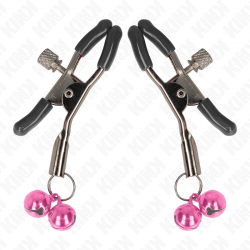 Kink - pinzas para pezones con doble campanilla rosa 6 cm