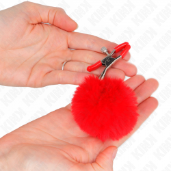 Kink - pinzas para pezones con pompón rojo 6 cm