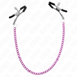 Kink - pinzas para pezones con cadena violeta 30 cm