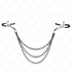 Kink - pinzas para pezones con triple cadena negro 20/23/28 cm