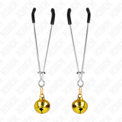 Kink - pinzas para pezones fina con cascabel dorado 7 cm