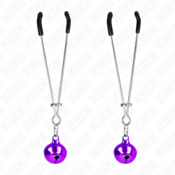 Kink - pinzas para pezones fina con cascabel violeta 7 cm