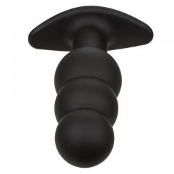 Calexotics - rock bottom plug anal con cuentas 10 vibraciones silicona negro