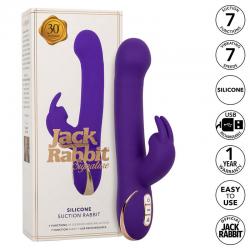 Calexotics - jack vibrador rabbit y estimulador 7 niveles de vibración y succión azul