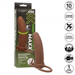 Calexotics - maxx doble penetrador grueso 10 vibraciones mulato