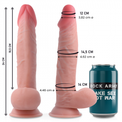 Rockarmy dual density sherman dildo realista 24cm