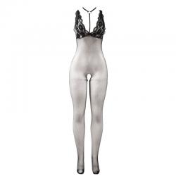 Subblime - h3249 bodystocking crotchless de rejilla transparente negro talla única