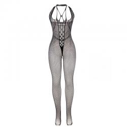 Subblime - 951788 bodystocking largo de rejilla tirantes en pecho y espalda negro talla única