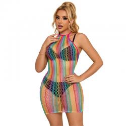 Subblime - 952341 bodystocking de rejilla arcoiris talla única