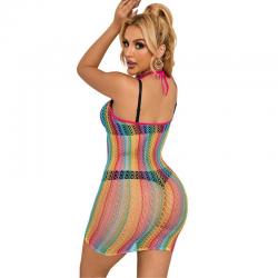 Subblime - 952341 bodystocking de rejilla arcoiris talla única