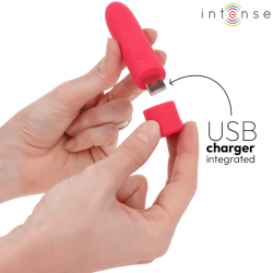 Intense - symone bala vibradora recargable por usb 8 vibraciones rojo 10 x 2.2 cm