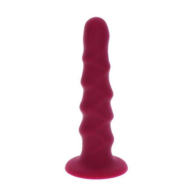 Get real - ribbed dong 12 cm rojo