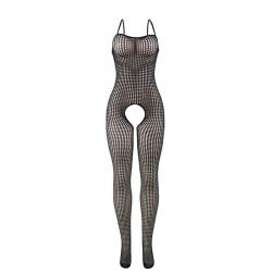 Subblime - 951726 bodystocking crotchless de rejilla elstico negro talla única