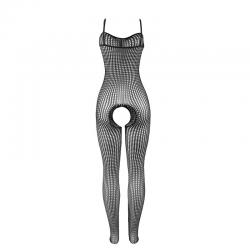 Subblime - 951726 bodystocking crotchless de rejilla elstico negro talla única