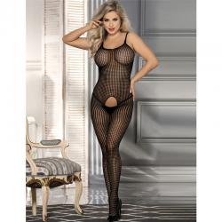 Subblime - 951726 bodystocking crotchless de rejilla elstico negro talla única