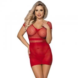 Subblime - 951924 vestido de rejilla croché corto rojo talla única