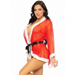 Leg avenue - disfraz picardías navideño sexy santa rojo m/l