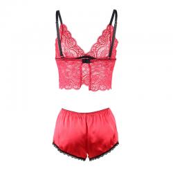 Subblime - 953904 camisón de seda y encaje + panties rojo l/xl