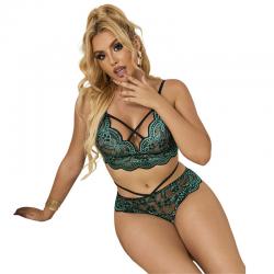 Subblime - 954086 sujetador + panties encaje verde s/m