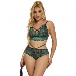 Subblime - 954086 sujetador + panties encaje verde s/m