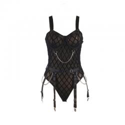 Subblime - 954260 body con cadenas + ligueros negro s/m