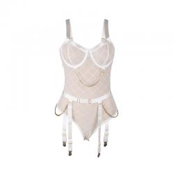 Subblime - 954284 body con cadenas + ligueros blanco s/m