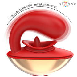 Intense - mariah vibrador & estimulador en forma de u 10 vibraciones rojo