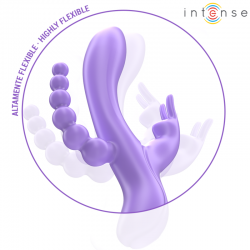 Intense - miko triple vibrador rabbit & estimulador & anal 7 vibraciones morado