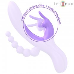 Intense - miko triple vibrador rabbit & estimulador & anal 7 vibraciones morado