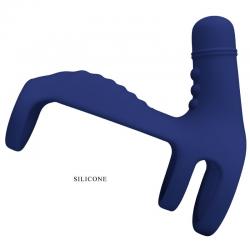 Pretty love - elish anillo vibrador con extensión azul