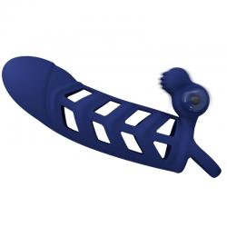 Pretty love - altaf anillo vibrador con funda de silicona azul