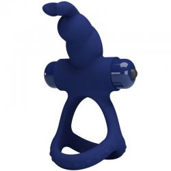 Pretty love - luchito doble anillo vibrador rabbit azul